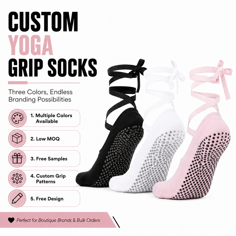 Elegant half‑toe lace‑up pilates grip socks with adjustable ankle wrap ties.